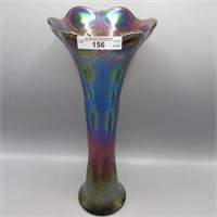 Imp. 12.25" elec. purple Beaded Bulls Eye vase