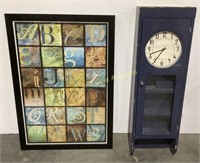 Framed Picture & Wall Clock
