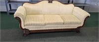 Antique Swan leg wood frame lounge sofa, 32 in