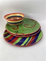 Style by Lava/Swirl Hand Painted Plates/Bowl