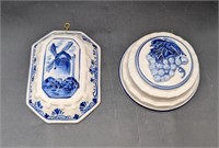 2 Pc. Small Vintage Delft Wall Hanging