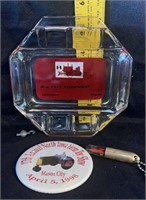 RJ Fyfe Equipment ashtray pin and keychain