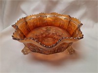 Fenton Marigold Butterfly & Berry Bowl