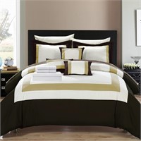 $120  Chic Home 10-Pc Set, Microfiber, King, Gold