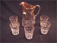 Eight early American pressed glass items: