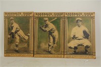 SET OF THREE ANTIQUE PICTURES OF BASEBALL GREATS