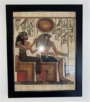 Vintage Egyptian Hand Painted Papyrus