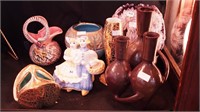 Seven pieces of art pottery including Hull,