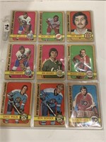 18- 1972/73  low grade hockey cards