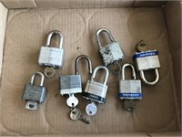 7 Pad Locks with Keys