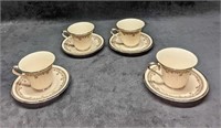 4 Retired Lenox Fine China Lace Point Footed Cup &