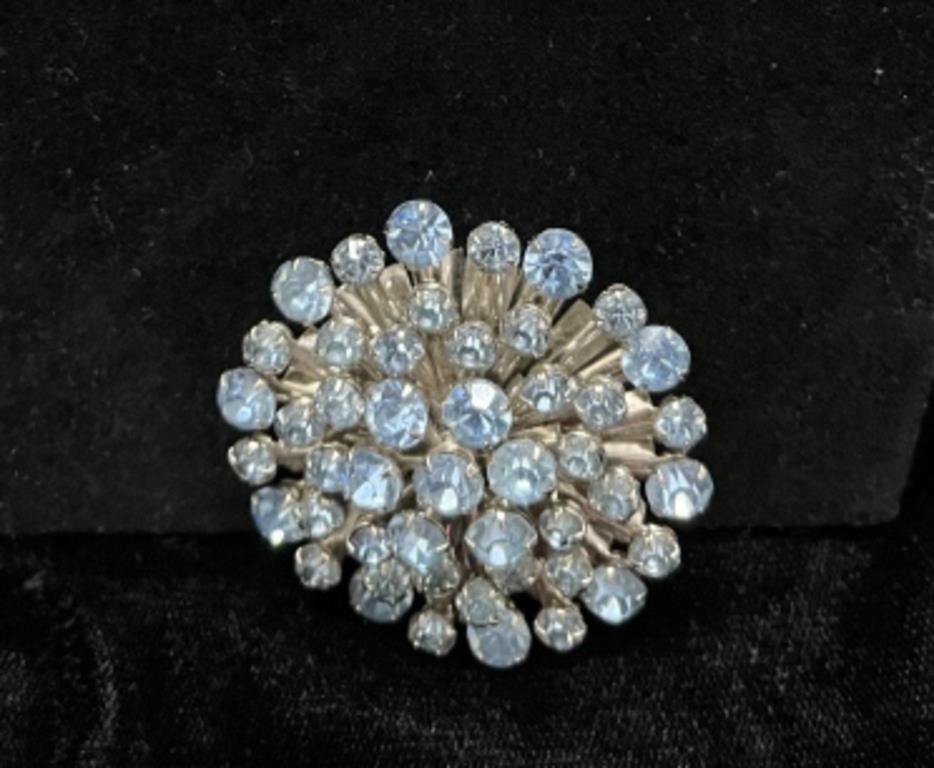 VTG 1950's Rhinestone starburst brooch pin