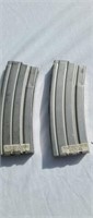 Two  Ruger Mini  14 stainless steel mags 223 cal