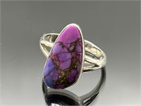 Sterling silver purple stone cocktail ring