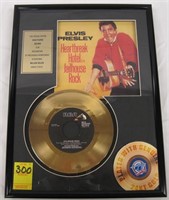ELVIS PRESLEY GOLD PLATED JAIL HOUSE ROCK RECORD