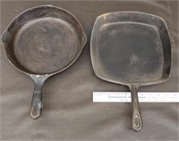 Pair of Cast Iron Skillets USA Made 10"