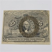 1863 25 CENT FRACTIONAL CURRENCY NOTE