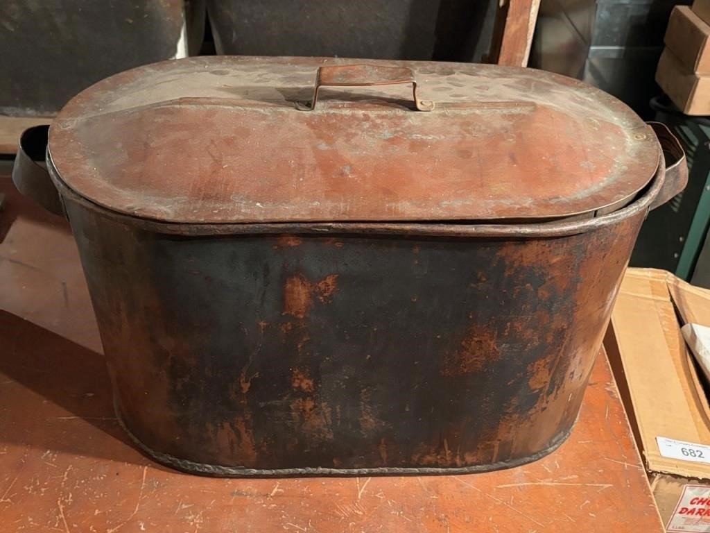 Copper Boiler w/ Lid, Handmade, Approx. 10 lbs