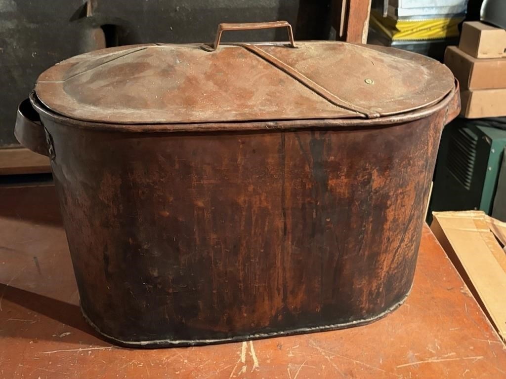 Copper Boiler w/ Lid, Handmade, Approx. 10 lbs