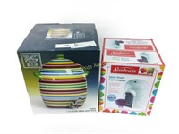 Drink dispenser and cone maker new.