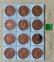 Set of 12 – 1 oz US Copper Coins - Horoscopes