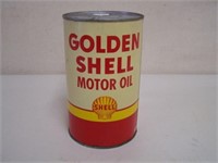 GOLDEN SHELL  MOTOR OIL  IMP. QT. CAN - EMBOSSED