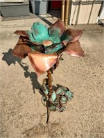 Copper Floral Candle Stand