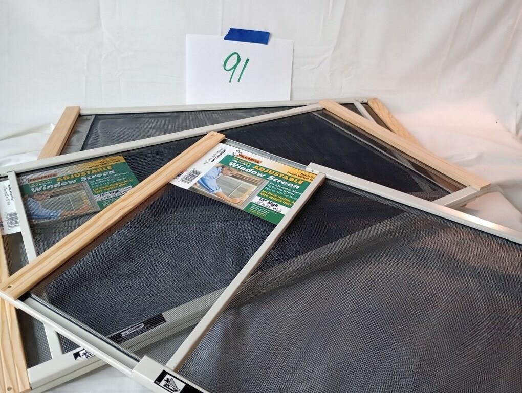 WINDOW SCREENS, THREE 15“ X 25-45