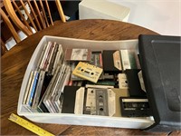 Box of CDs and Cassette Tapes