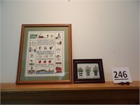 (2) Framed Cross Stitched Items