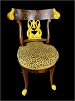 REGENCY MAHOGANY GOLD DECORATED CHAIR