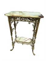 BRONZE AND ONYX ORNATE TABLE