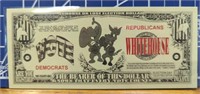 Vote Democrat or Republican banknote