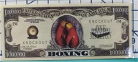 Boxing banknote $1 million dollars