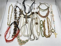 Large collection of costume jewelry necklaces