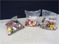 (3) Assorted Gallon Bags of Legos & Kinex