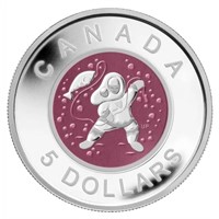 2013 Fine Silver $5 Coin Mother & Baby Ice Fishing