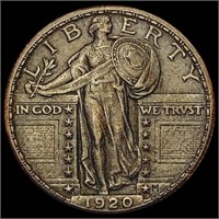 1920-D FH Standing Liberty Quarter CHOICE AU