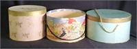 3 Vtg Hatboxes with Hats