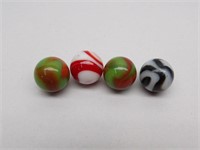 4 Vintage Peltier Marbles: 5/8"