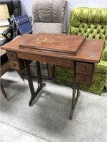sewmor sewing machine in wood cabinet