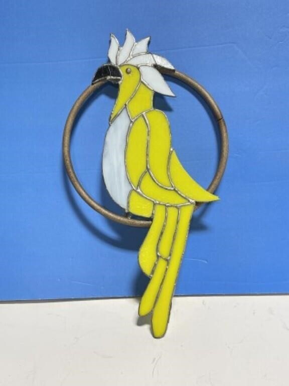 Stained Glass Bird - Yellow/white