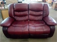 Burgundy/ Maroon Color Leather Style Reclining