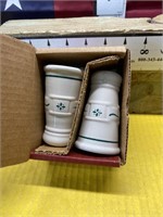 Longaberger salt and pepper shakers