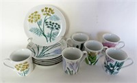 SET 6 HORCHOW COFFEE CUPS & PLATES