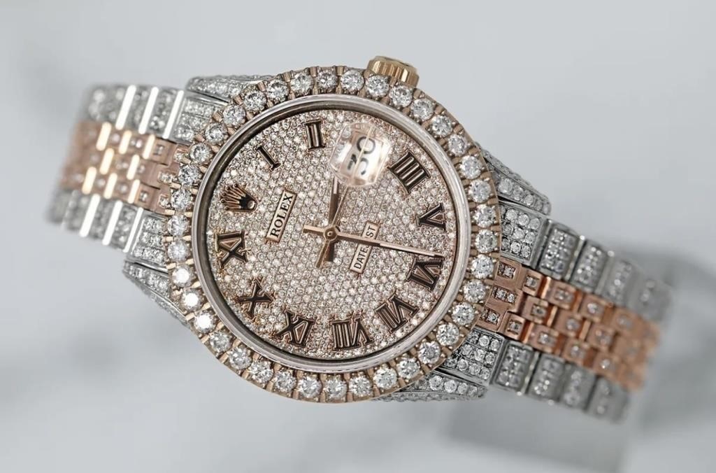 Rolex Men Datejust Diamond Watch 12 ct