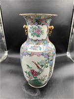 Beautiful porcelain urn with floral scenes, painti