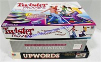 Upwords, Out of Context, and Twister Moves Games