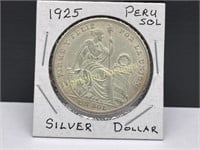 1925 PERU UN SOL SILVER DOLLAR