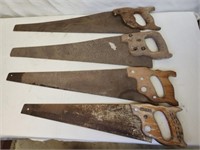 Lot of 4 Vintage Handsaws